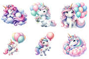 Unicorn watercolor clipart, an Illustration by CreationArt (Thumbnail 2 of 5)