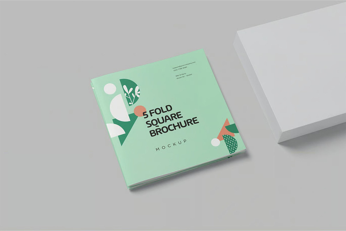 5 Accordion Square Flyer Mockups, an Advertising Mockup by megostudi0 (Photo 3 of 7)