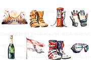 Watercolor Formula 1 Clipart, Racing, a Sport Illustration by BrushstrokeArtGB (Thumbnail 3 of 9)