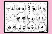 Procreate Chibi face brushes, a Brush Add-On by Revabrush (Thumbnail 3 of 7)
