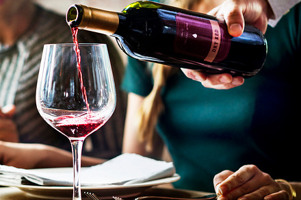 Waiter poring serving red wine stock photo containing expression and person, a Person Photo by rawpixel