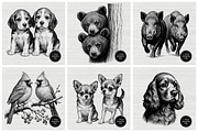 200+ Laser Burn Designs Bundle, an Animal Illustration by palmettosvg (Thumbnail 6 of 7)