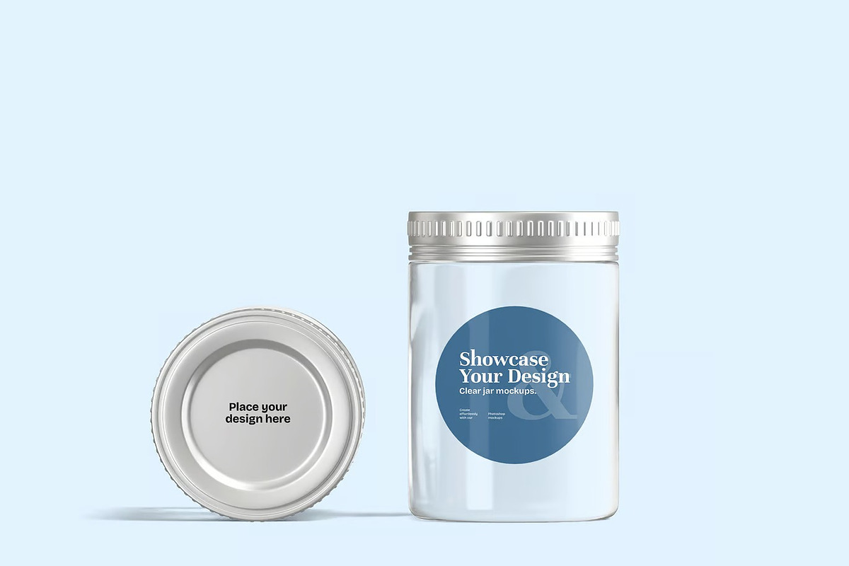 Clear Jar Mockup, a Packaging Mockup by renderstockmarket (Photo 3 of 4)