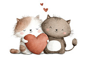 Valentine cat clipart, an Illustration by Designworld (Thumbnail 4 of 6)