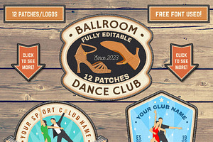 Ballroom Dance Club Patches