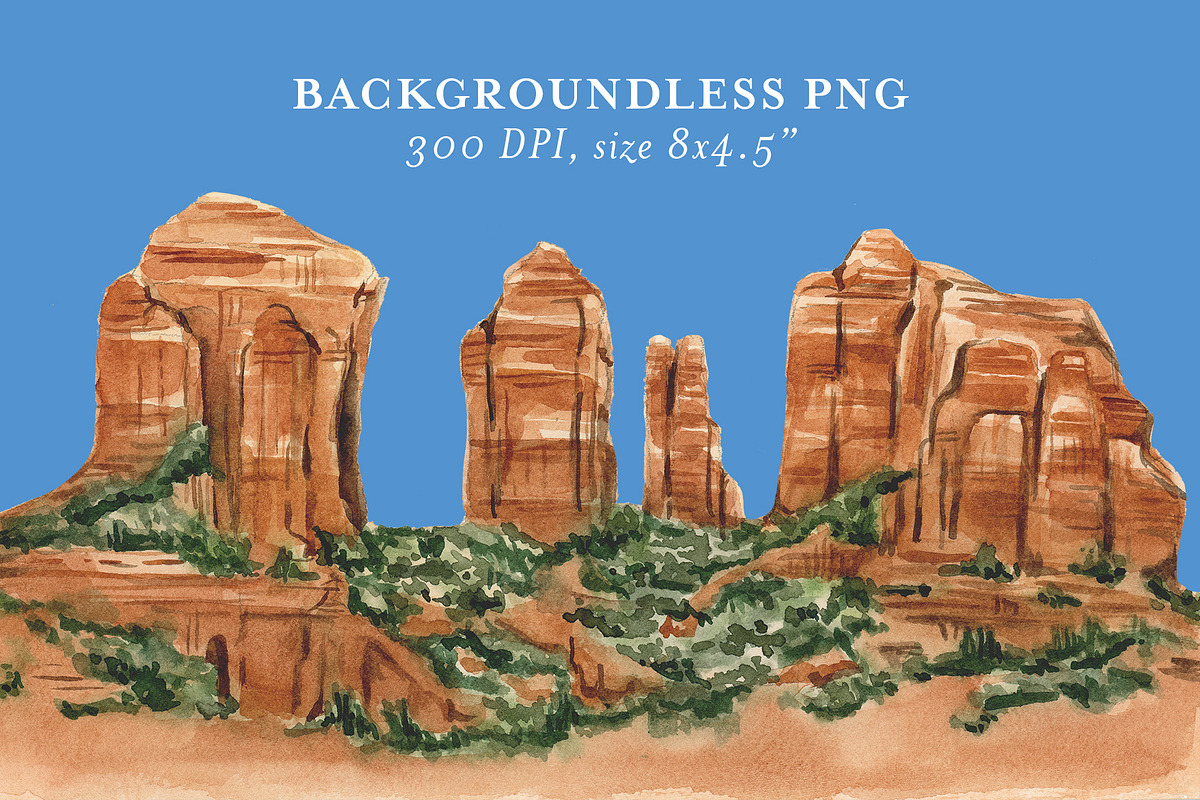 Sedona Watercolor Illustration, an Illustration by Lavender And Sea (Photo 2 of 2)