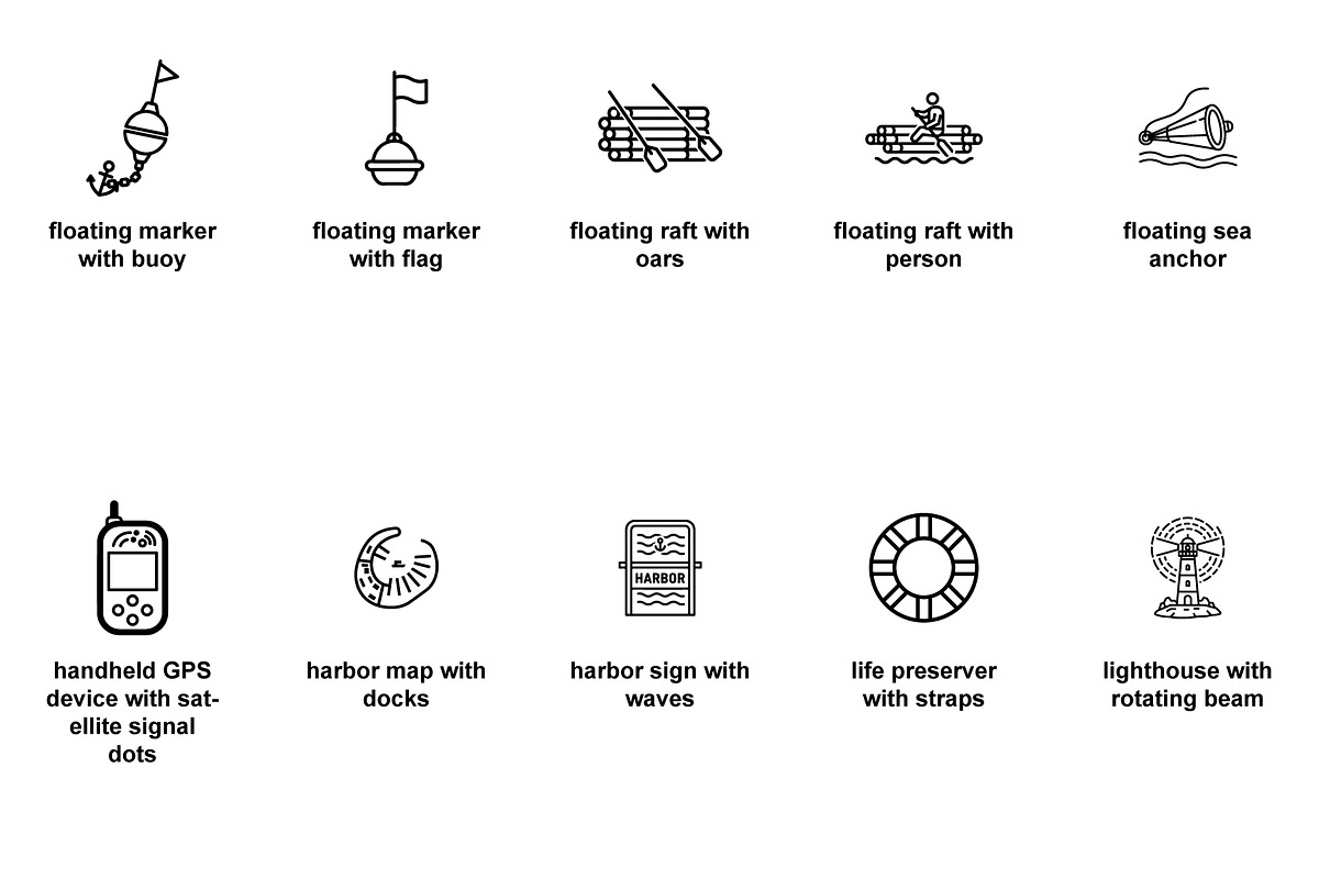 Marine navigation instruments Icons, an Outline Icon by Nurlan's shop (Photo 3 of 6)