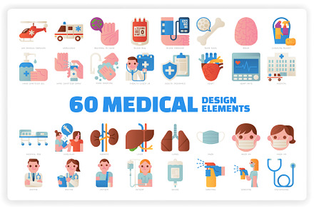 60 Medical Design Elements x2 Styles