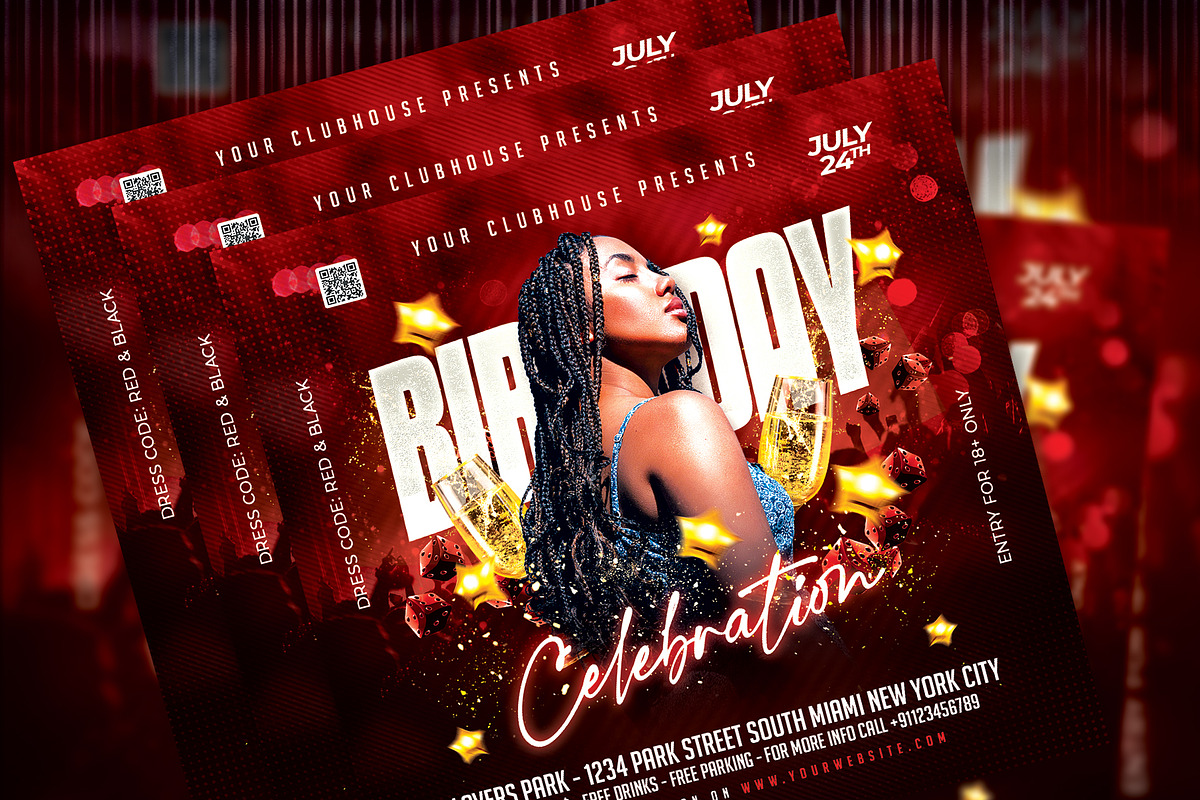 Birthday Party Flyer Template, a Templates & Theme by MithilaCreation (Photo 5 of 5)