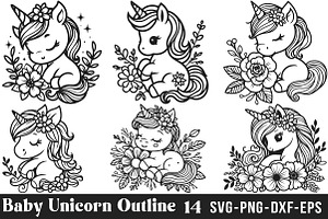 Baby Unicorn SVG Bundle, an Object Illustration by Libby Wishes