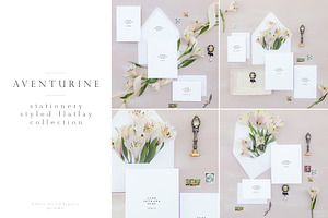 Cards flat lay mock up, Aventurine