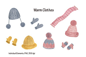 Warm Winter Watercolor Collection