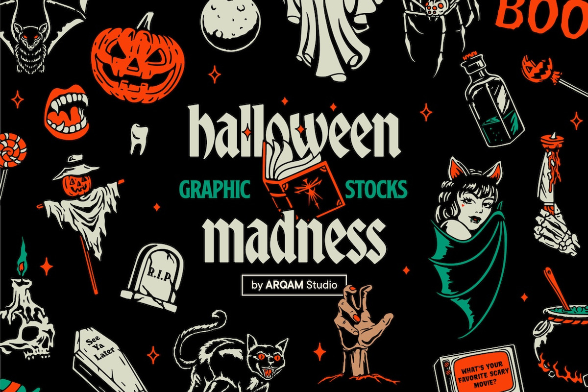 Halloween Madness Graphic Stocks, an Illustration by ARQAM Studio (Photo 1 of 9)
