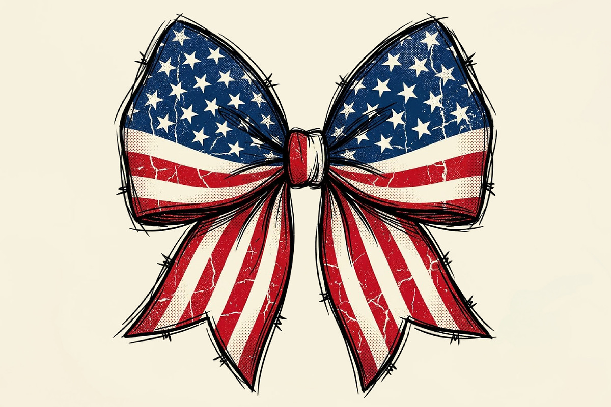 Retro USA Flag Bow PNG, a Seasonal Illustration by Sublimation Artist (Photo 1 of 9)