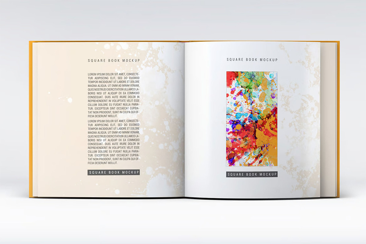 Square Book Mock-Up, a Books & Magazine Mockup by Se٧enStudio (Photo 5 of 9)