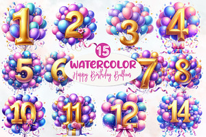 Happy Birthday Balloon Numbers, an Illustration by Designworld