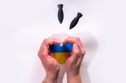 Stop war in Ukraine concept, a Photo by Rimma
