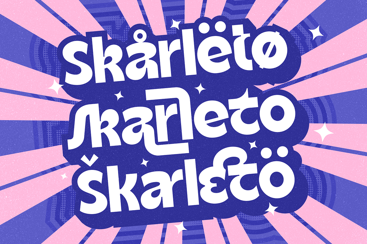 Skarleto | Groovy Display Sans, a Sans Serif Font by Twicolabs Fontdation (Photo 1 of 11)