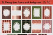 Vintage lace Frames Clipart, a Decorative Illustration by NataKa (Thumbnail 2 of 6)