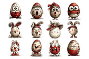 Quirky Easter Eggs Clipart Set, a Seasonal Illustration by Nicolle's Colorful Art (Thumbnail 4 of 9)