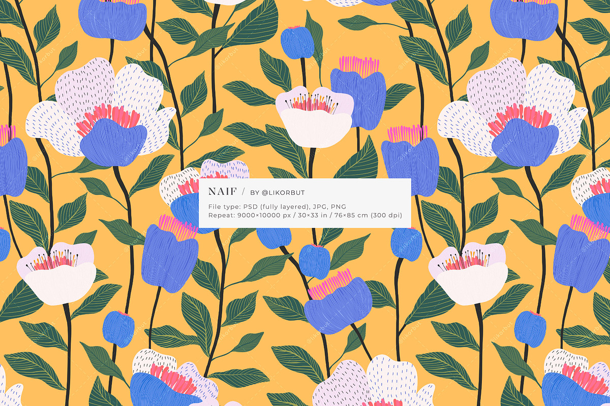 Naive Abstract Flower Market Pattern, a Pattern Graphic by likorbut (Photo 11 of 14)