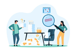 Shortage office staff design, a Person Illustration by Flashvector