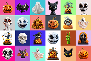 320 Elements Halloween Characters