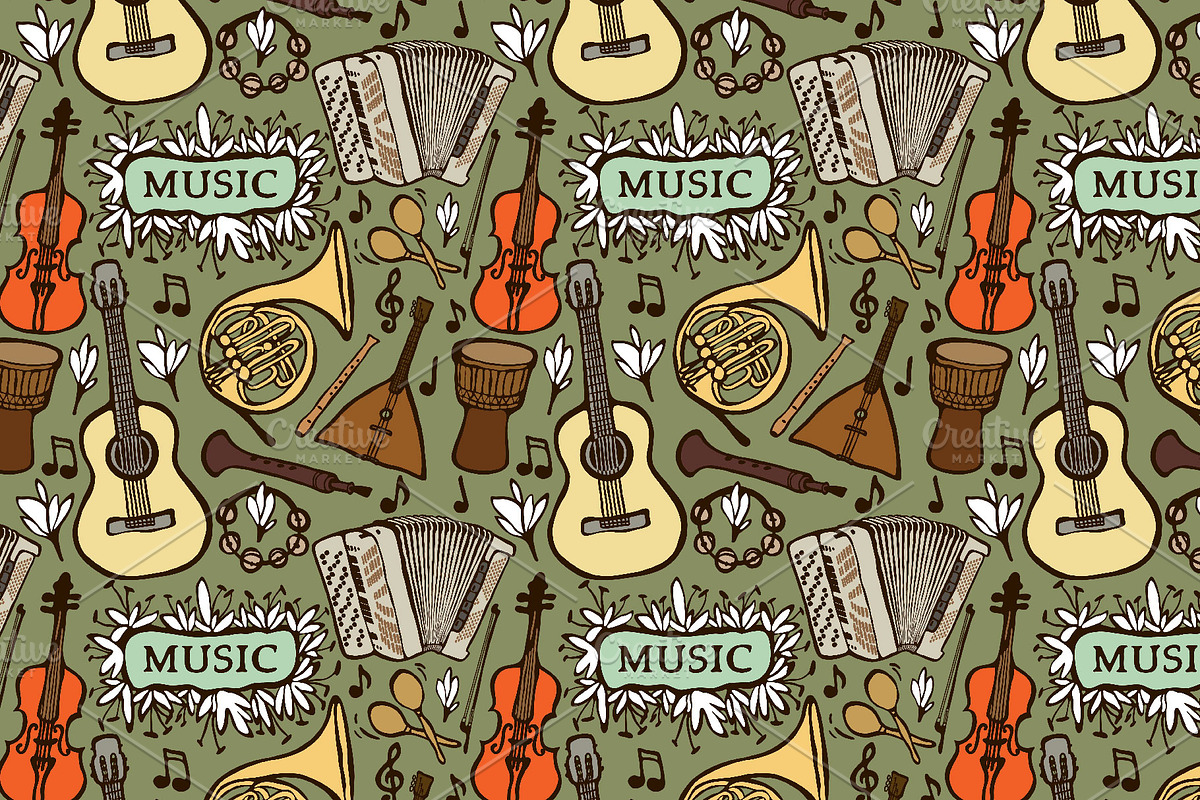 Musical Instruments, a Pattern Graphic by HANNA V