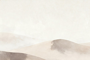 Serene Desert Dunes Landscape, a Decorative Illustration by Virgo Studio