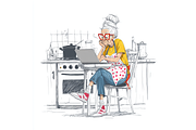 Prompt Funny Grandma Clipart, a Decorative Illustration by Creative design (Thumbnail 4 of 7)