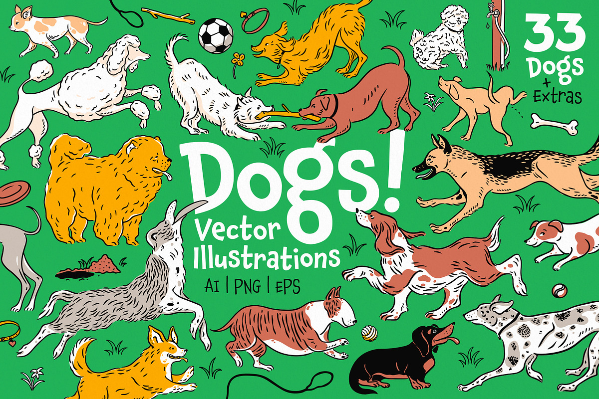 Dogs! Vector Clip Art Illustrations, an Animal Illustration by rouxsupplyco (Photo 1 of 12)