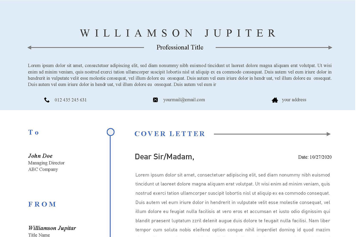 Clean CV Resume MS Word Template, a Resume Template by ARP Creation