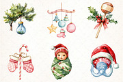 Baby's 1st Christmas Clipart, an Illustration by Pixels.Craft (Thumbnail 3 of 7)