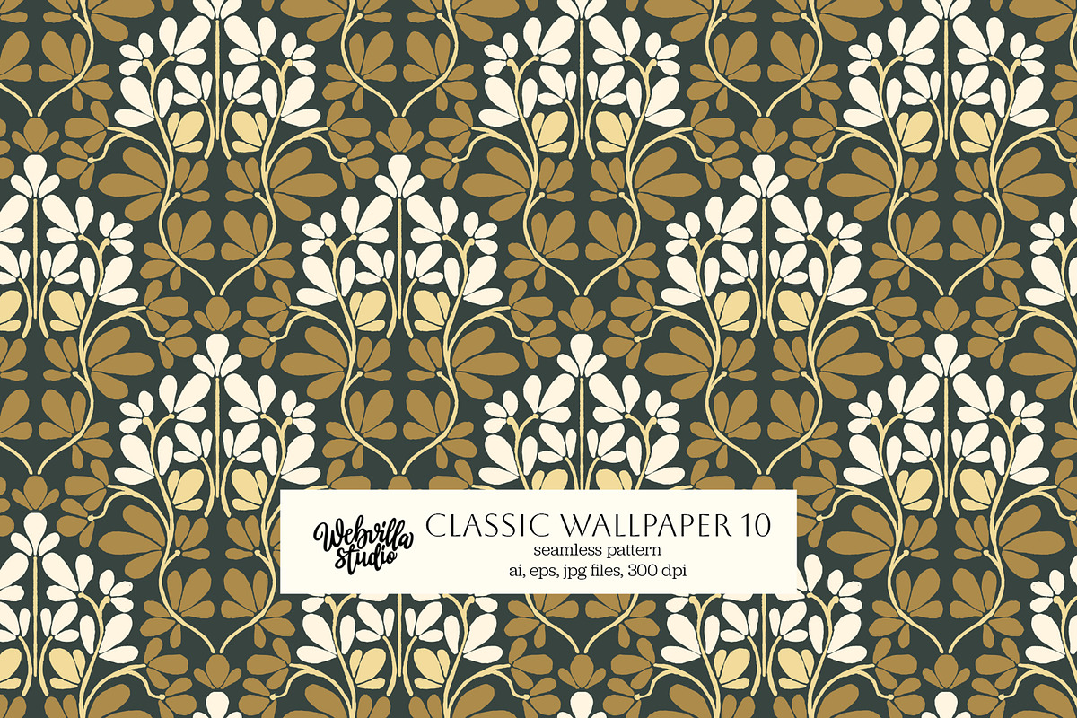 Classic Wallpaper No 10, a Wallpaper Graphic by Bloomart Studio (Photo 1 of 4)