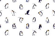 King penguins set + seamless pattern, an Animal Illustration by PaperTrident (Thumbnail 4 of 4)