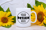Coffee mug mockup with sunflowers, a Cups & Container Mockup by TasiPas (Thumbnail 2 of 4)