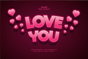 Text Effect Love You, a Layer Style Add-On by Navy Graphic