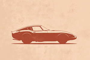 Classic car design in red outline, a Photo by Beautiful things