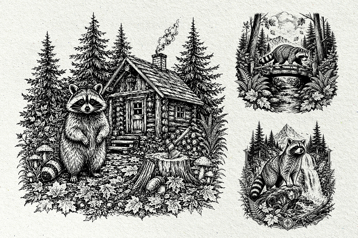 Woodland Raccoon SVG Graphics, an Animal Illustration by DENIDigitalArtSudio (Photo 6 of 8)