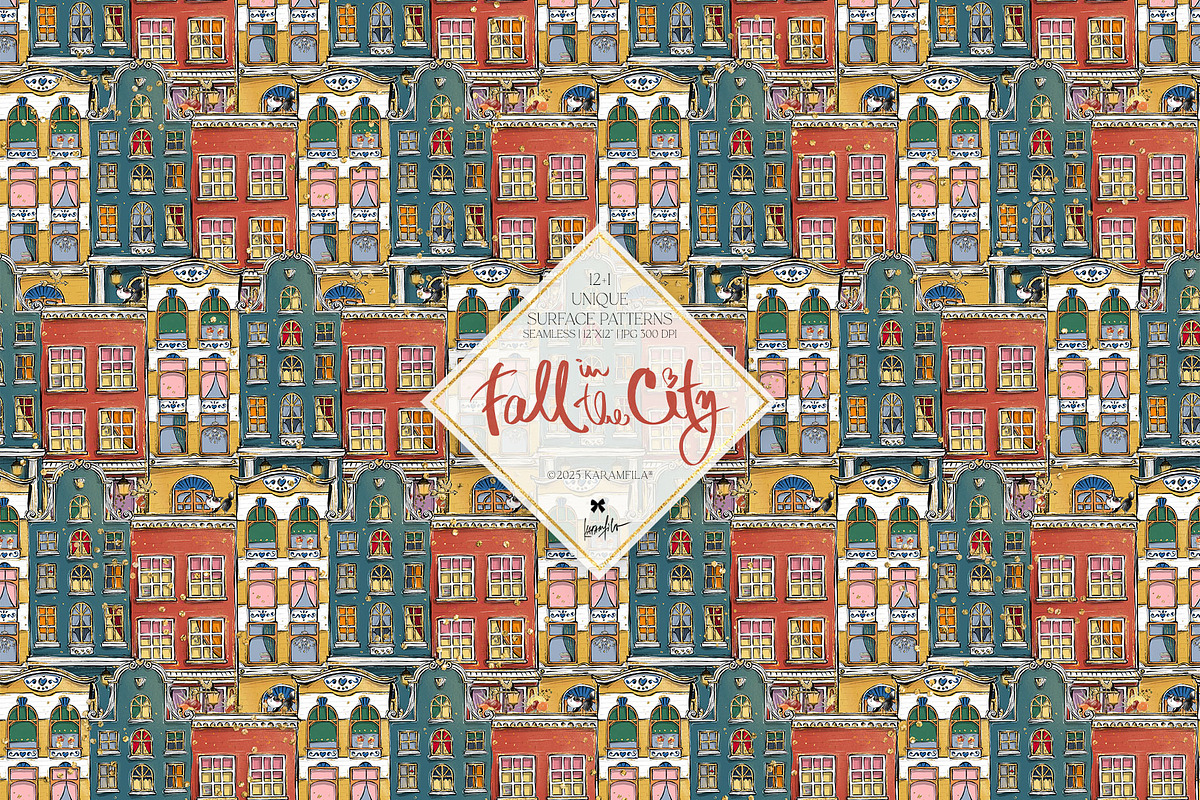 Fall City Hand Drawn Autumn Patterns, a Pattern Graphic by KaramfilaS (Photo 4 of 21)