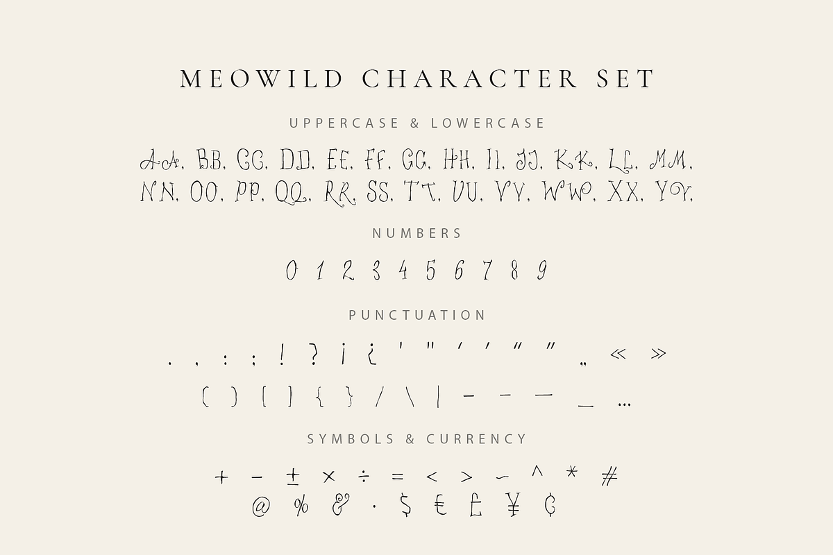 MEOWILD – Whimsical Hand Drawn Font, a Handwritten Font by Karma (Photo 9 of 11)