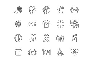 Charity Line Icons