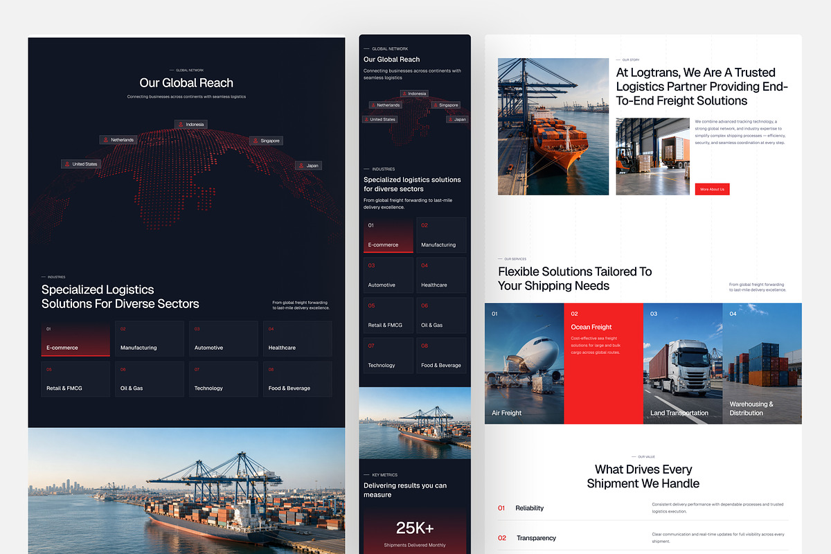Freight and Logistics Website UI, an UI Kit Template by peterdraw (Photo 6 of 7)