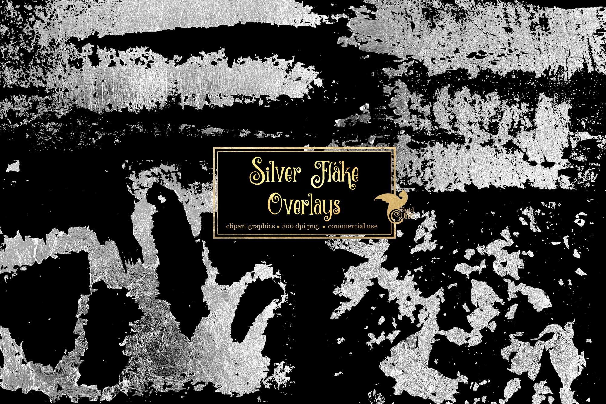 Silver Foil Flake Overlays, a Texture Graphic by Digital Curio