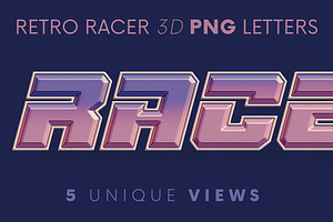 Retro Racer - PNG Alphabet