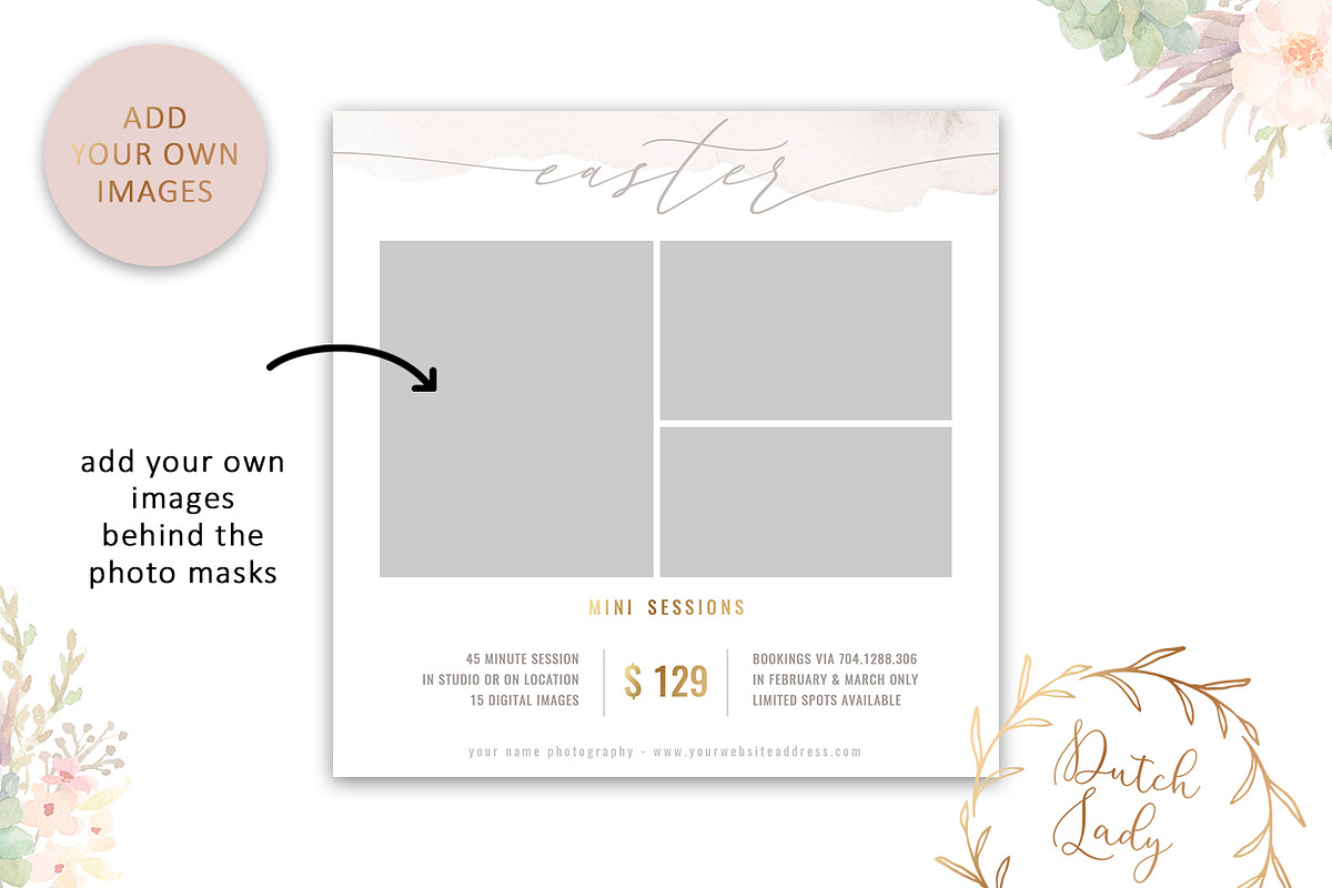 PSD Photo Session Card Template #54, a Card Template by The Dutch Lady ...