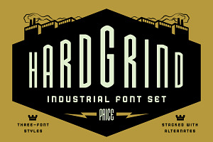 Hard Grind Industrial Font Set