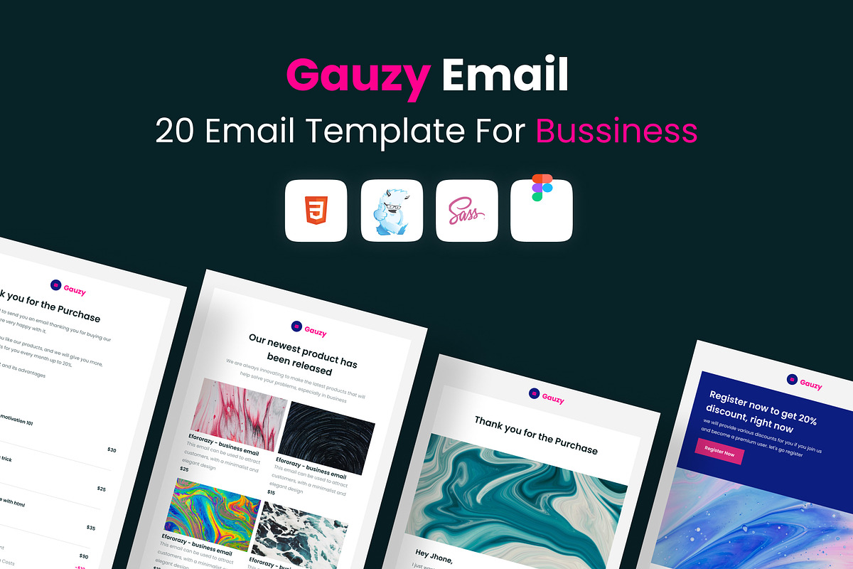 20 Uniq Email Template for Bussiness, an Email Template by Minialis (Photo 1 of 5)