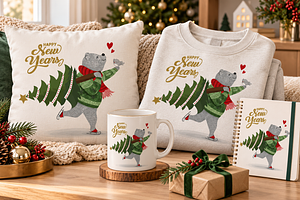 Christmas bear illustration