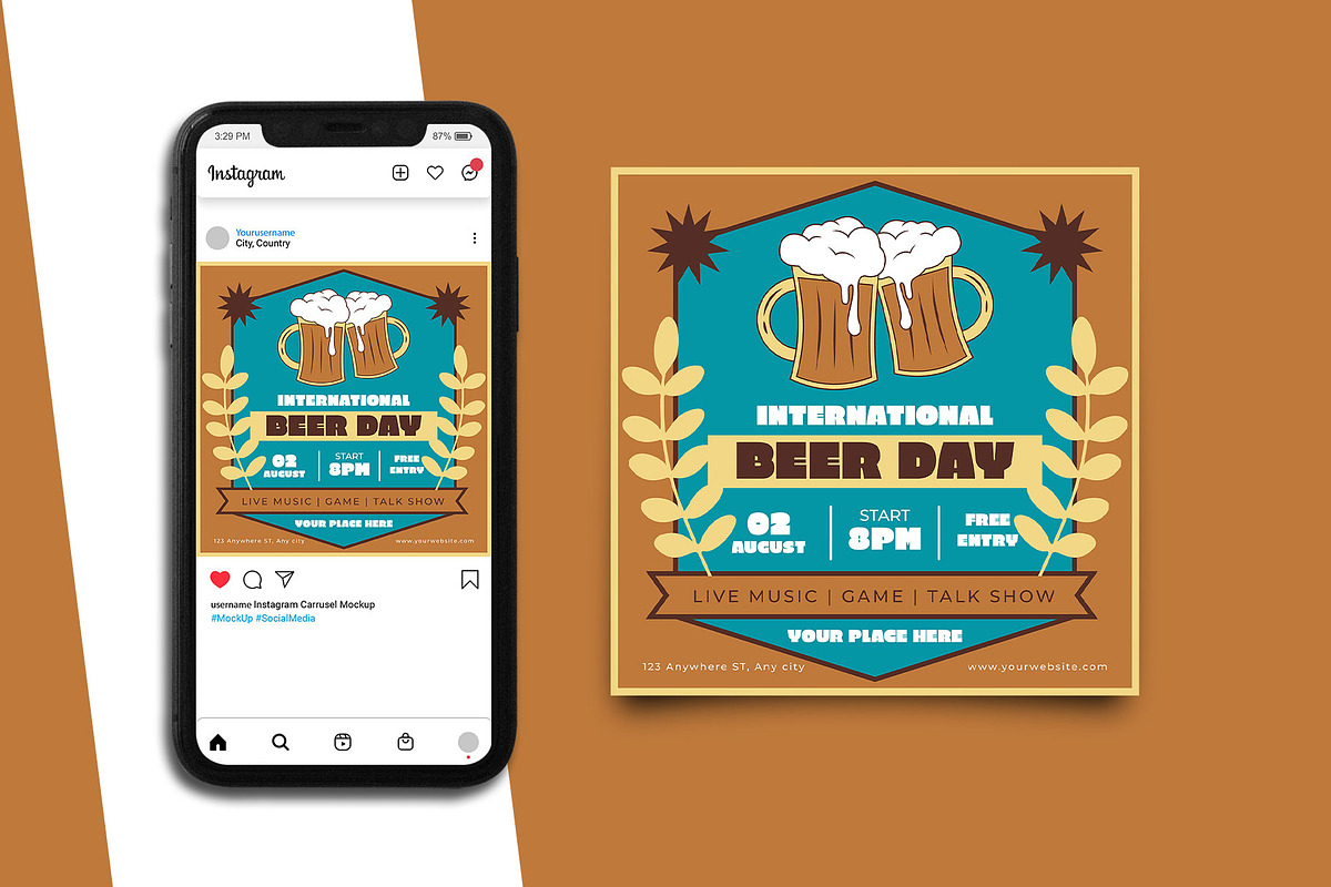 Beer Day Instagram Post Template, a Social Media Template by Artnivora.Std (Photo 5 of 5)
